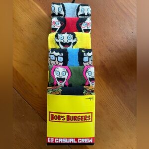 Bob's Burgers Casual Crew Socks (6-pack)